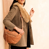 Leigh Hobo Bag in Caramel Brown
