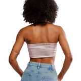 Amelia Foil Bandeau by Free People - Ballet Silver