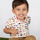 Short Sleeve Polo Shirt - Varsity Flags