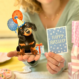 Birthday Puppy - Mini Pop Up Greeting Card