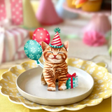 Birthday Kitten - Mini Pop Up Greeting Card