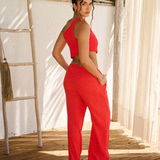 One Shoulder Coco Top - Cherry Red