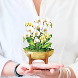 Serenity Orchid Floral Bouquet - Mini Pop Up Greeting Card