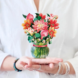 Dear Dahlia Floral Bouquet - Mini Pop Up Greeting Card