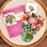 Dear Dahlia Floral Bouquet - Mini Pop Up Greeting Card
