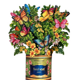 Butterflies & Buttercups Floral Bouquet - Mini Pop Up Greeting Card