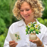 Ivory & Sage Floral Bouquet - Mini Pop Up Greeting Card