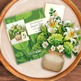 Ivory & Sage Floral Bouquet - Mini Pop Up Greeting Card