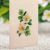 Ivory & Sage Floral Bouquet - Mini Pop Up Greeting Card