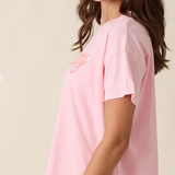 Vacay Embroidered Short Sleeve Tee - Pink / Orange