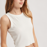 Ribbed High Neck Cropped Tank by Wishlist -  Ivory