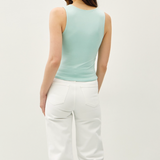 Square Neck Full Length Tank - Seafoam