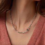 Heart Padlock Necklace - Silver