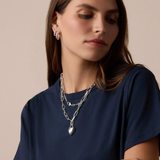 Heart Padlock Necklace - Silver