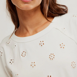Jessie Eyelet Tee - Free People - Whisper White