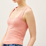 Square Neck Full Length Tank - Soft Coral