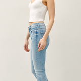 Cropped Double V Neck Tank - Off White
