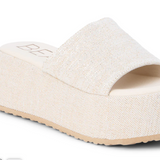 Jute Flatform Slide Sandals - Pismo - Silver Speckle