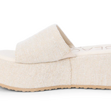 Jute Flatform Slide Sandals - Pismo - Silver Speckle