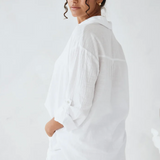 Cotton Coconut Button Shorts - White