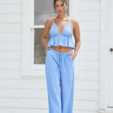 Triangle Top w/ Rope Cord - Azure Blue