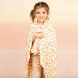 Luxury Bamboo Baby Swaddling Blanket - Sandy Seashells - Emerson
