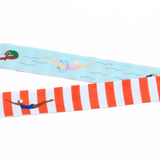 Camile swimmer print skinny scarf 36x2