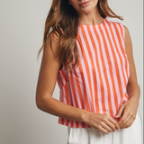 Striped High Neck Tank by Wishlist - Punch  / Coral
