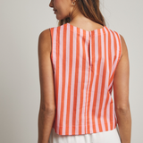 Striped High Neck Tank by Wishlist - Punch  / Coral