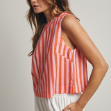 Striped High Neck Tank by Wishlist - Punch  / Coral