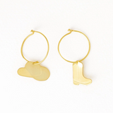 Loretta western boot and hat hoop earrings brass