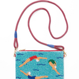 Leila swimmers seed bead clutch with strap
