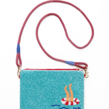 Leila swimmers seed bead clutch with strap