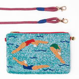 Leila swimmers seed bead clutch with strap