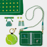 Gabby tennis "love" adjustable beaded bracelet green