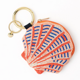 Mary shell beaded coin purse coral