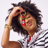 Riley hot sauce beaded bag charm red