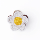 Molly flower beaded hair claw clip white and yellow