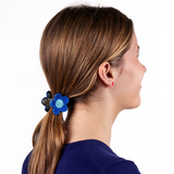 Molly flower beaded hair claw clip lapis and light blue