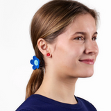 Molly flower beaded hair claw clip lapis and light blue