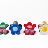 Molly flower beaded hair claw clip red and pink
