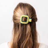 Charlotte -  Beaded Flat Hair Claw Clip - turquoise
