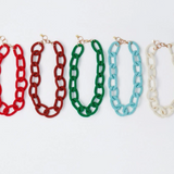 Jenna chain link beaded necklace ivory