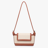 Oaklynn Straw Twisted Strap Crossbody in Natural/Brown