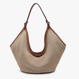 Cecilia Slouchy Woven Hobo in Natural/Brown