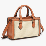 Harmony Straw Bamboo Handle Crossbody in Natural/Brown