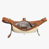 Ariana Straw Twist-Lock Shoulder Bag in Natural/Black