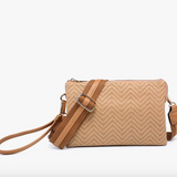 Izzy Cross Body Purse  -  Woven Diagonal Natural