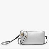 Kendall Convertible Cross Body Purse or Wristlet  -  Bright Silver