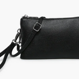 Riley Convertible Cross Body Purse, Wristlet or Clutch - Midnight Black